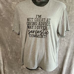 Bella Canvas Light Gray Sarcastic Graphic Tee. Size 2X